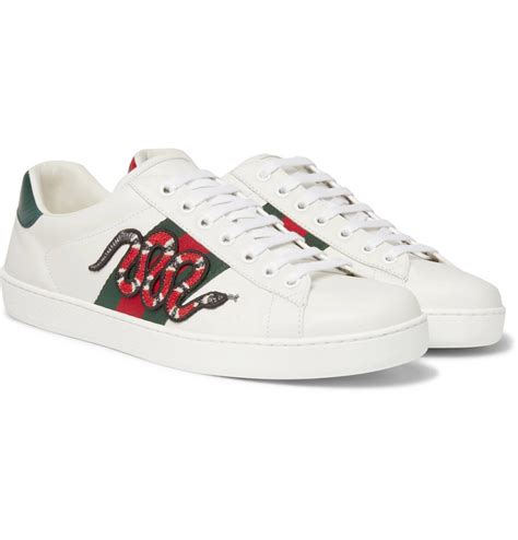 men's gucci white leather sneakers|Gucci men's ace leather sneakers.